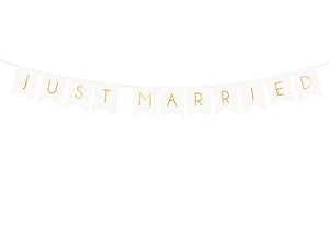 Banner Just Married, Alb, 15 X 155 Cm