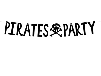 Banner Pirati Party, Negru, 14X100 Cm