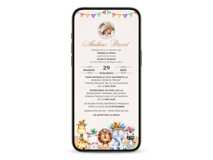 Invitatie Botez Boho Woho, Format Digital