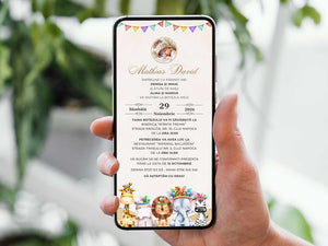 Invitatie Botez Boho Woho, Format Digital
