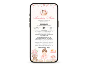 Invitatie Botez Dancing Baby, Format Digital