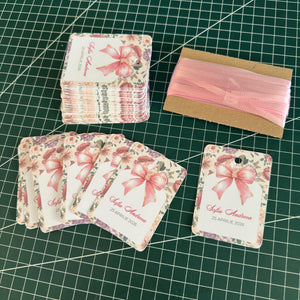 Etichete Marturii + Panglica 5m (Print - Minim 30 Buc)