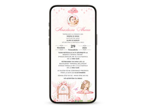 Invitatie Botez Fairy Princess, Format Digital