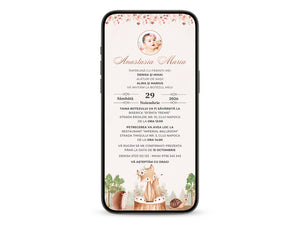 Invitatie Botez Forest Beauty, Format Digital