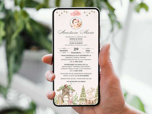 Invitatie Botez Forest Friends, Format Digital