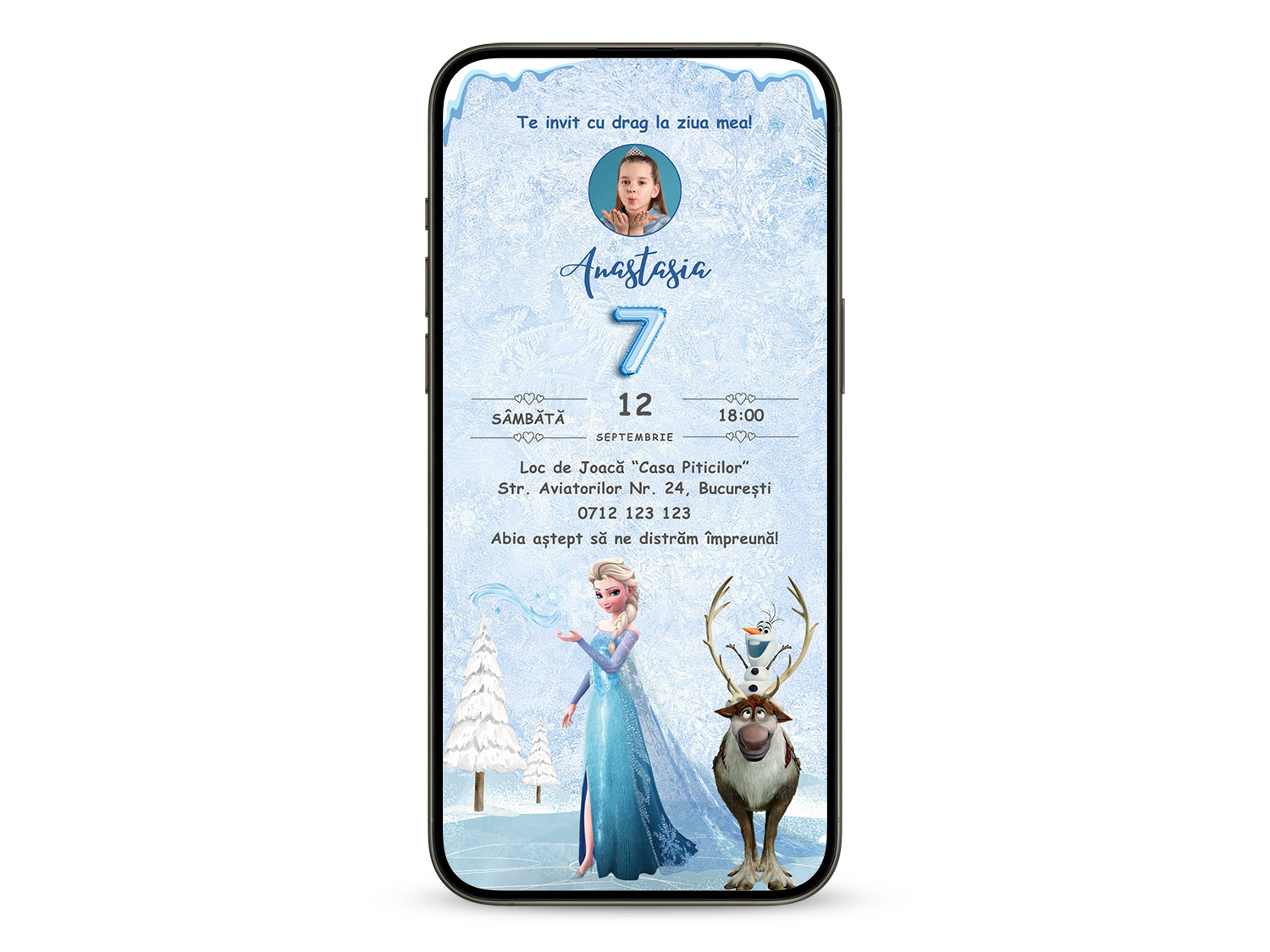 Invitatie Zi De Nastere Elsa Frozen, Format Digital-BalloonEvents.ro