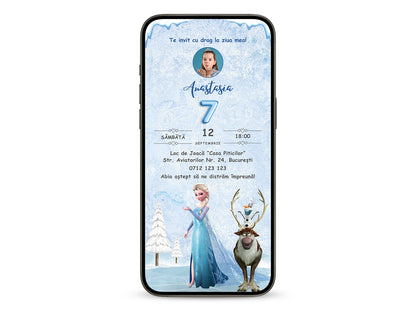 Invitatie Zi De Nastere Elsa Frozen, Format Digital-BalloonEvents.ro