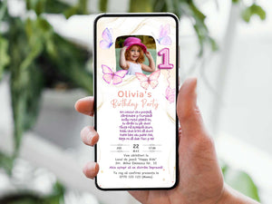 Invitatie Taierea Motului - Turta, Golden Butterfly, Format Digital