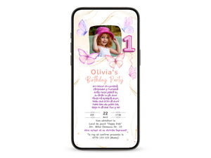 Invitatie Taierea Motului - Turta, Golden Butterfly, Format Digital