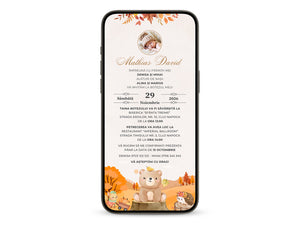 Invitatie Botez Happy Forest, Format Digital