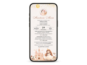 Invitatie Botez Harmony Princess, Format Digital