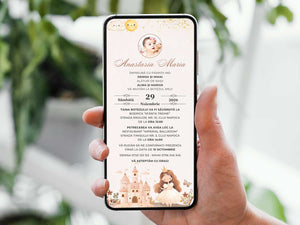 Invitatie Botez Harmony Princess, Format Digital