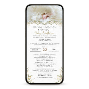 Invitatie 2 in 1 Nunta-Botez Family, Format Digitala-BalloonEvents.ro