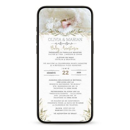 Invitatie 2 in 1 Nunta-Botez Family, Format Digitala-BalloonEvents.ro