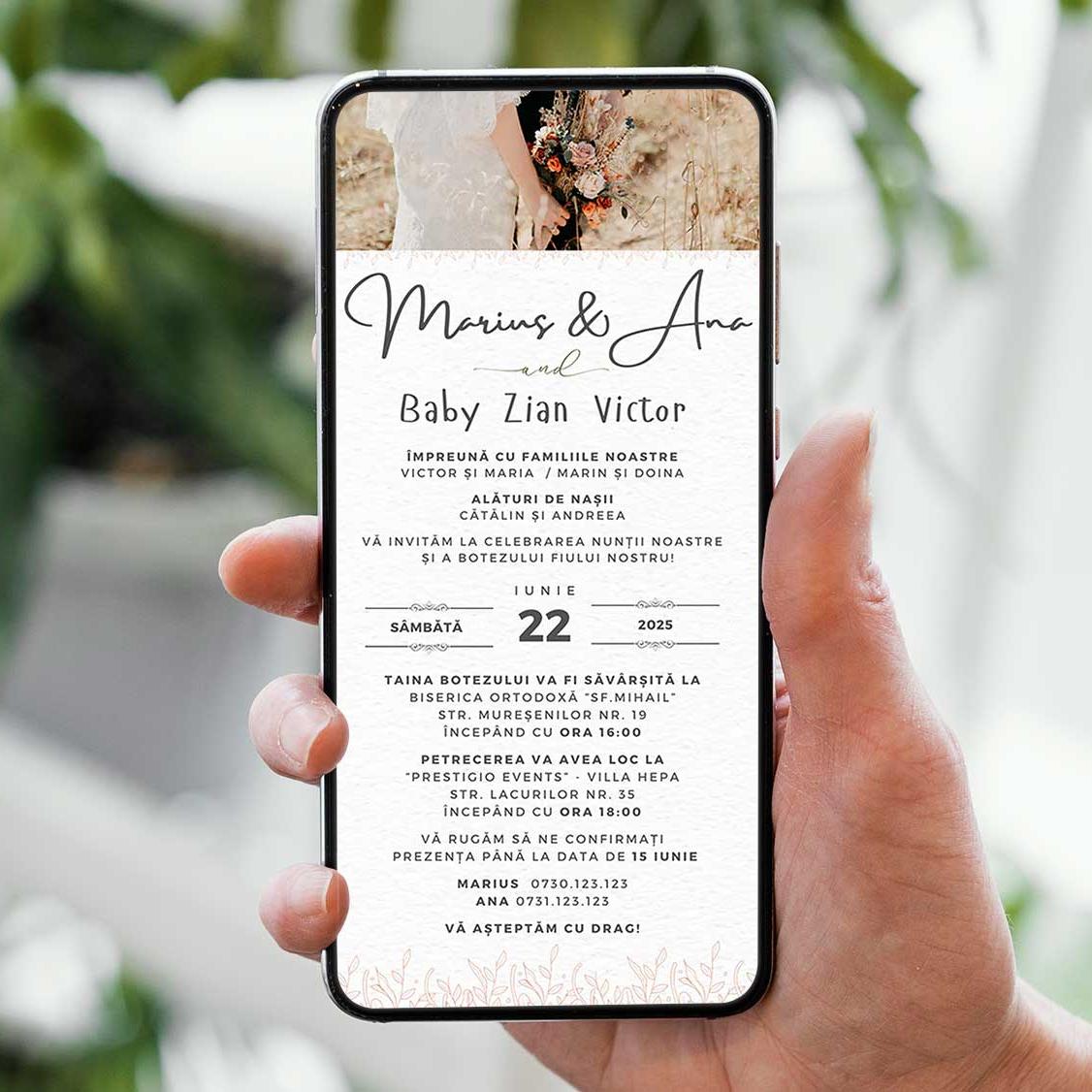 Invitatie 2 In 1 Nunta-Botez Perfect Life, Format Digitala