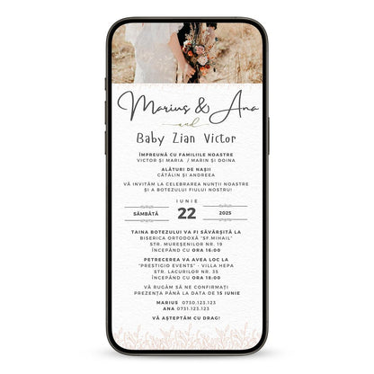 Invitatie 2 In 1 Nunta-Botez Perfect Life, Format Digitala