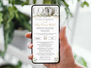 Invitatie 2 in 1 Nunta-Botez Love, Format Digitala