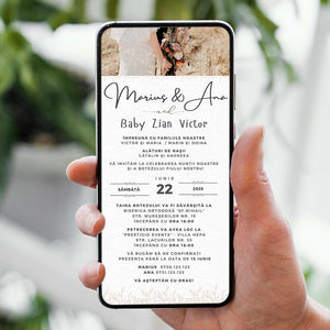 Invitatie 2 in 1 Nunta-Botez Perfect Life, Format Digitala-BalloonEvents.ro