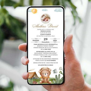 Invitatie Botez Adventure Boy, Format Digital-BalloonEvents.ro