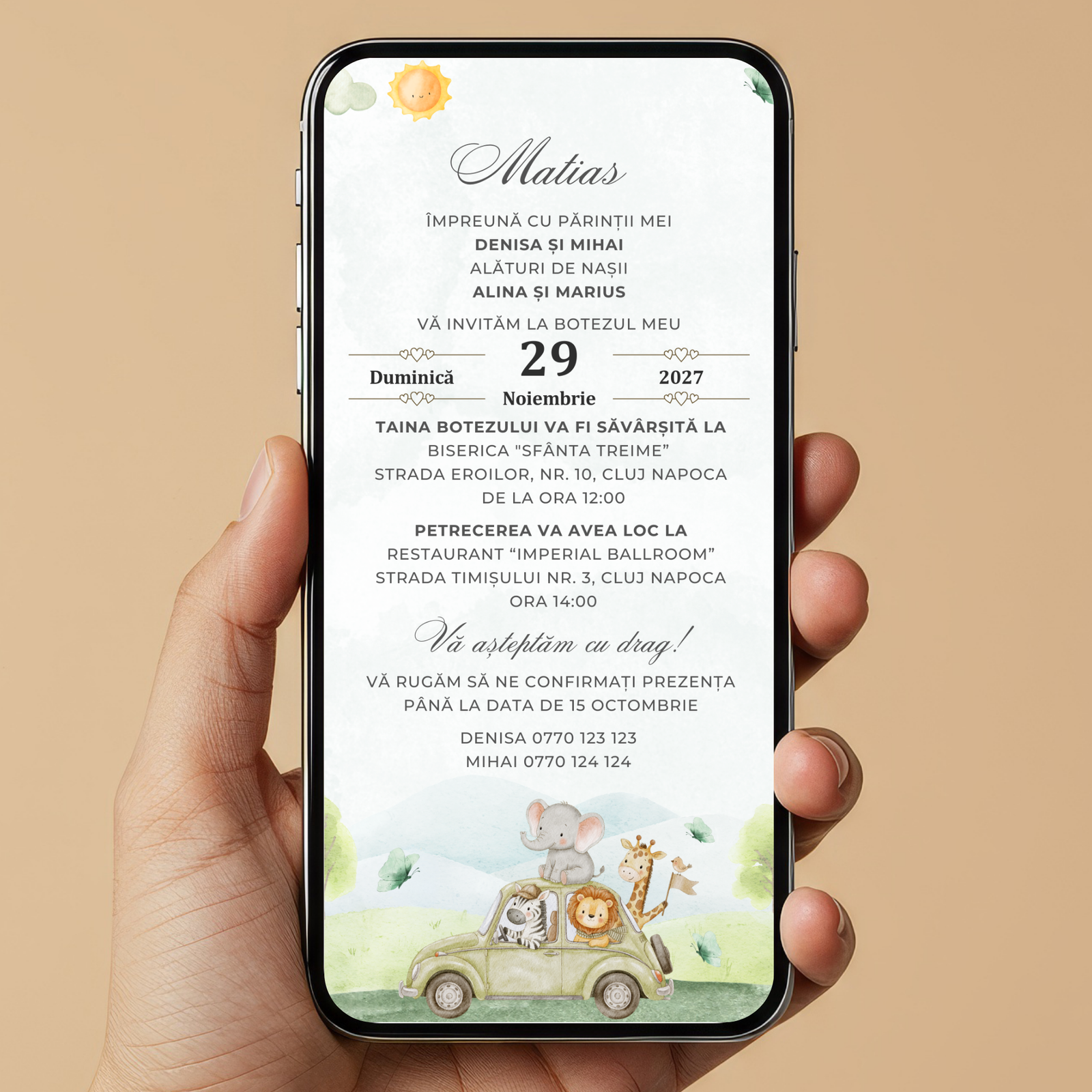 Invitatie Botez Adventure Team, Format Digital-BalloonEvents.ro