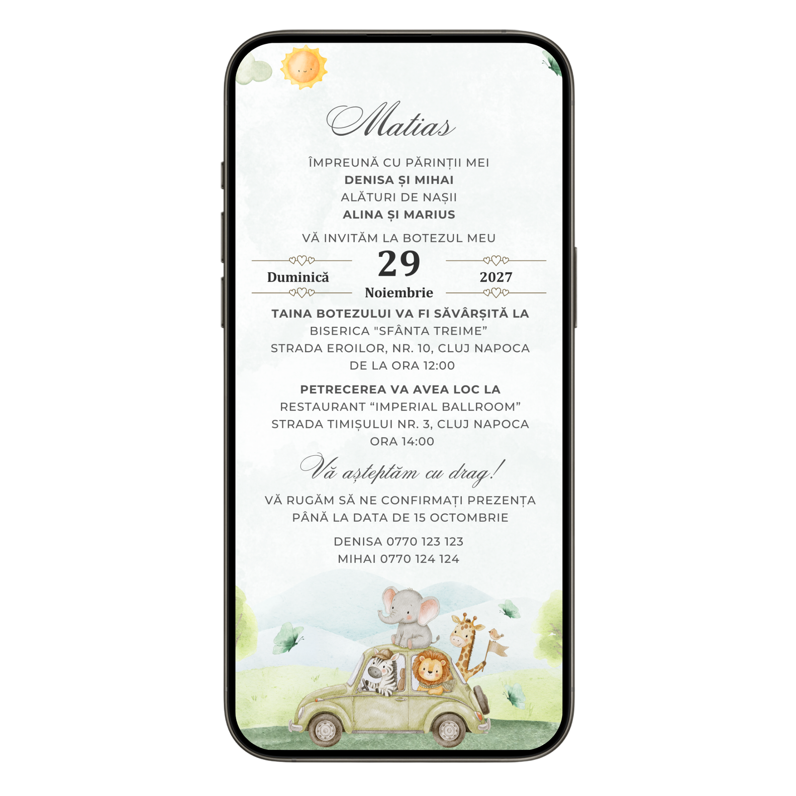 Invitatie Botez Adventure Team, Format Digital-BalloonEvents.ro