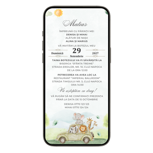 Invitatie Botez Adventure Team, Format Digital-BalloonEvents.ro