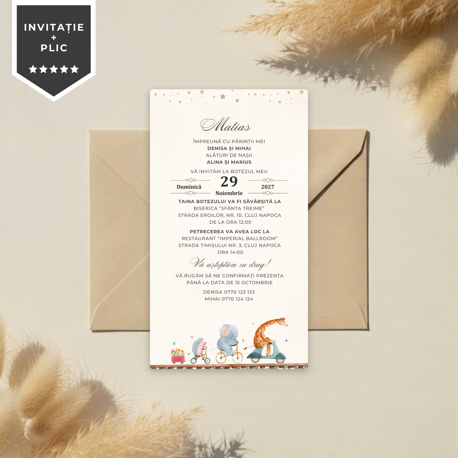 Invitatie Botez Always Together, Format Digital-BalloonEvents.ro