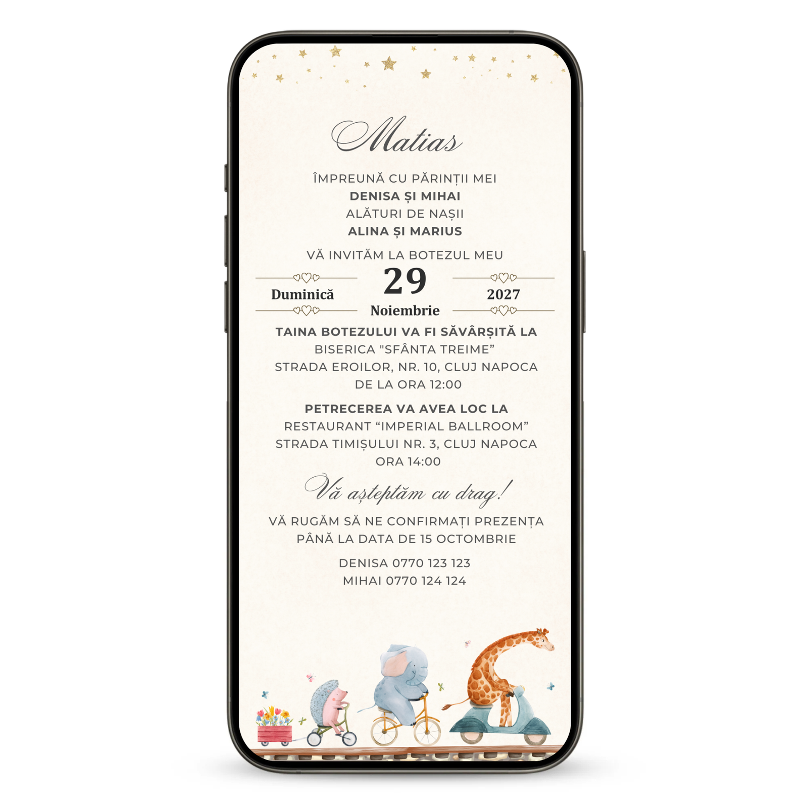 Invitatie Botez Always Together, Format Digital-BalloonEvents.ro