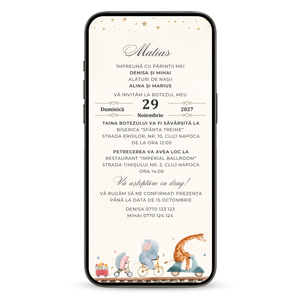 Invitatie Botez Always Together, Format Digital-BalloonEvents.ro