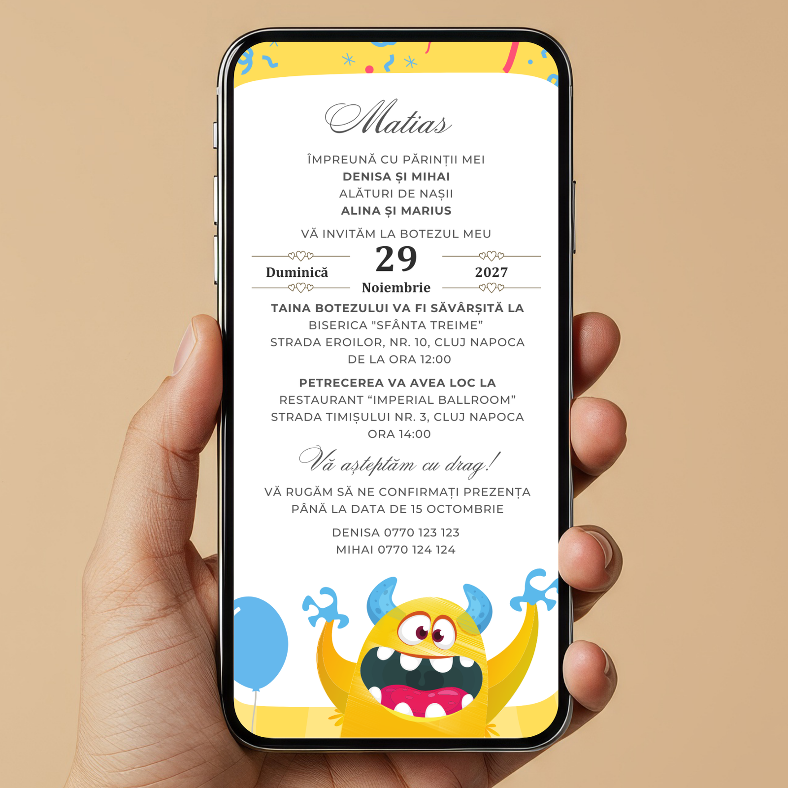 Invitatie Botez Arrrrrrr, Format Digital-BalloonEvents.ro