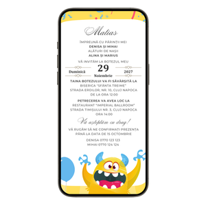 Invitatie Botez Arrrrrrr, Format Digital-BalloonEvents.ro