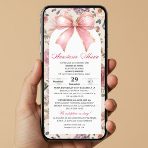 Invitatie Botez Azur, Format Digital-BalloonEvents.ro