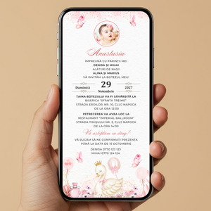 Invitatie Botez Baby, Format Digital
