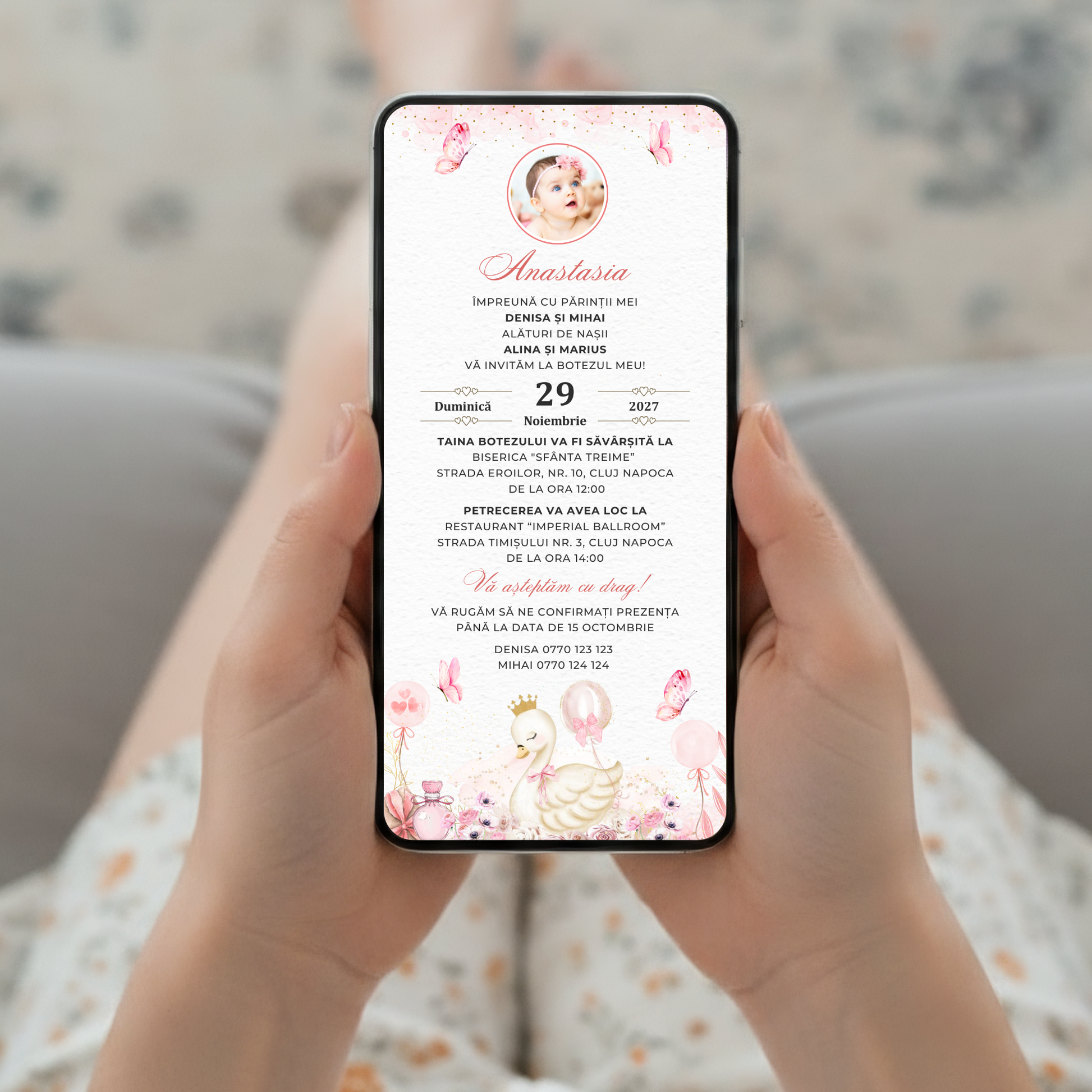 Invitatie Botez Baby, Format Digital-BalloonEvents.ro
