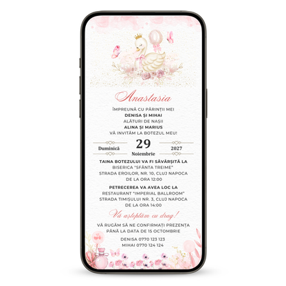 Invitatie Botez Baby, Format Digital-BalloonEvents.ro