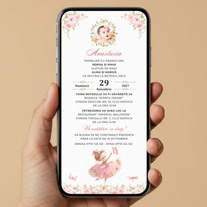 Invitatie Botez Balerina, Format Digital