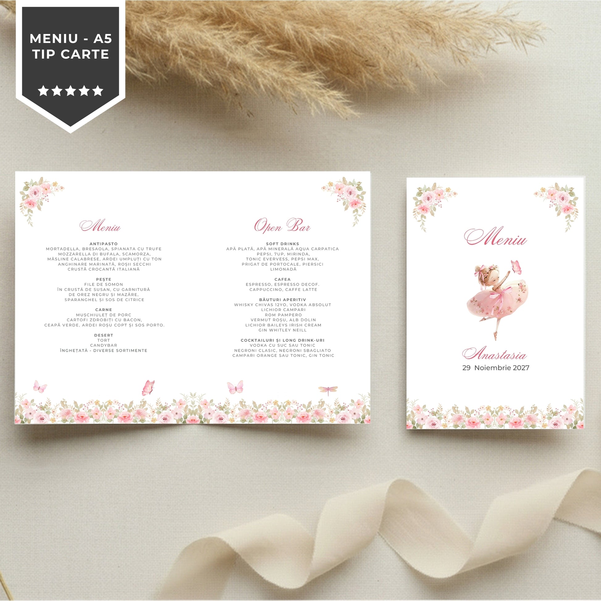 Invitatie Botez Balerina, Format Digital-BalloonEvents.ro