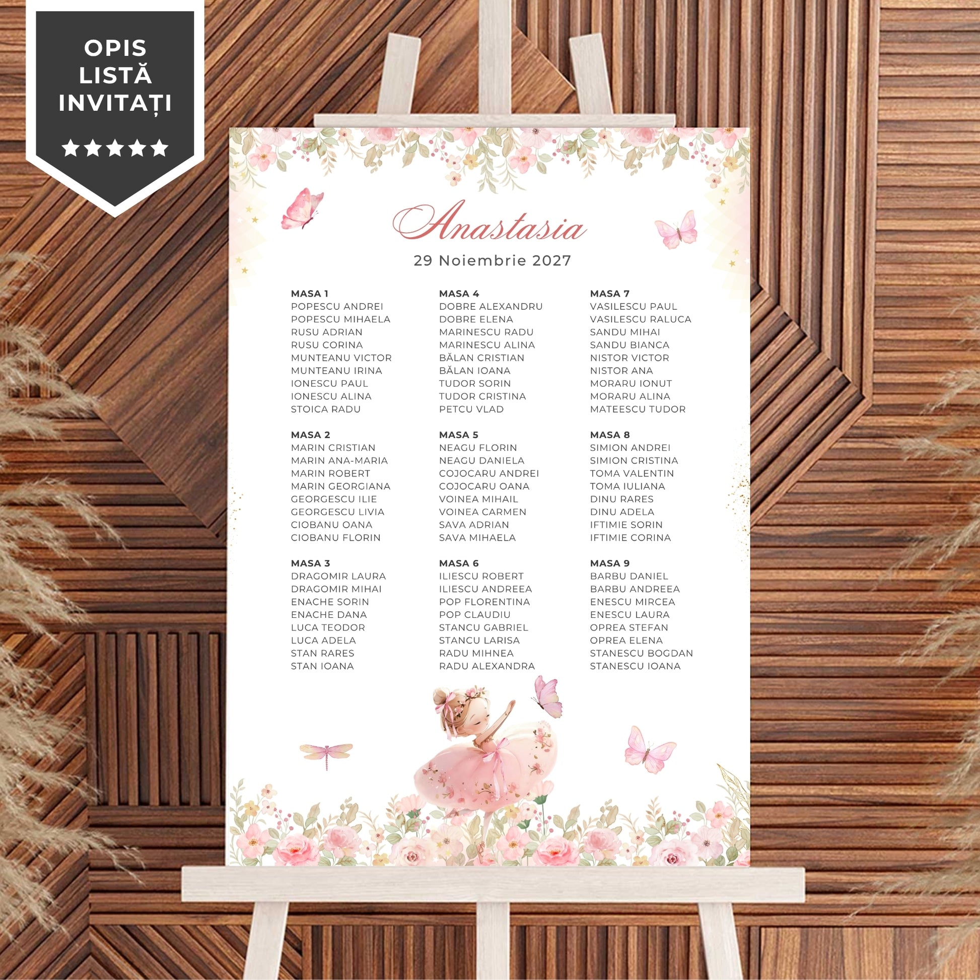 Invitatie Botez Balerina, Format Digital-BalloonEvents.ro