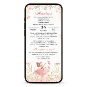 Invitatie Botez Balerina, Format Digital-BalloonEvents.ro