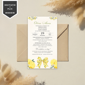 Invitatie Botez Beautiful Lemon, Format Digital-BalloonEvents.ro