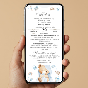 Invitatie Botez Bed Time, Format Digital-BalloonEvents.ro