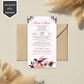 Invitatie Botez Burgundy Flowers, Format Digital-BalloonEvents.ro