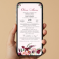 Invitatie Botez Burgundy Flowers, Format Digital-BalloonEvents.ro