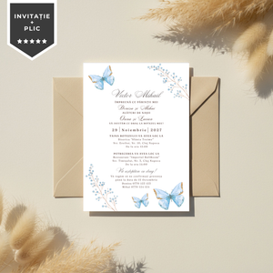 Invitatie Botez Butterfly Boy, Format Digital