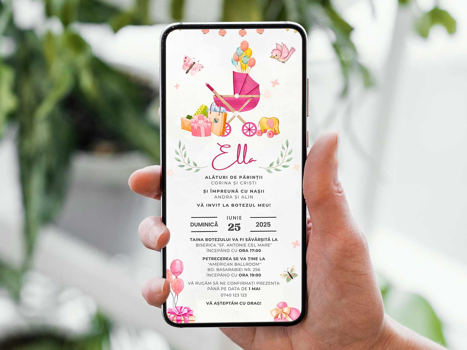 Invitatie Botez Cadouri, Format Digital