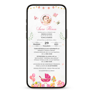 Invitatie Botez Cadouri, Format Digital-BalloonEvents.ro