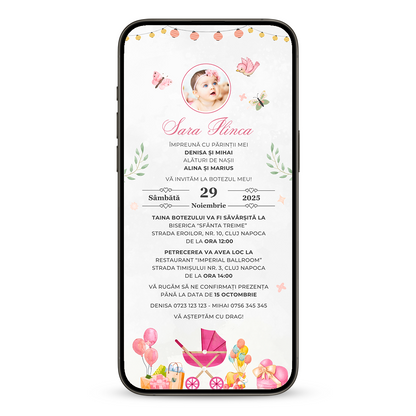 Invitatie Botez Cadouri, Format Digital-BalloonEvents.ro