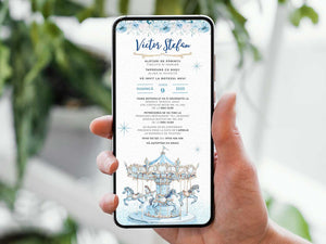 Invitatie Botez Carousel, Format Digital