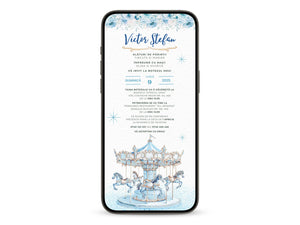 Invitatie Botez Carousel, Format Digital