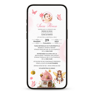 Invitatie Botez Casuta din Povesti, Format Digital-BalloonEvents.ro